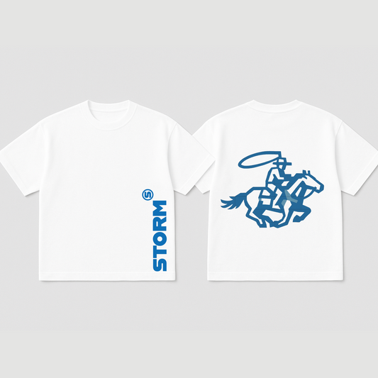Cowgirl Blue Oversized White T-shirt