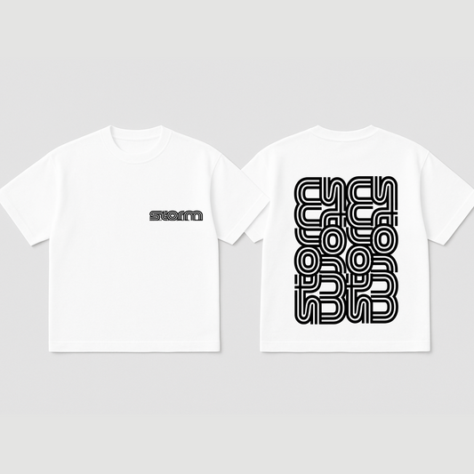 Wavy Storm White Oversized T-shirt